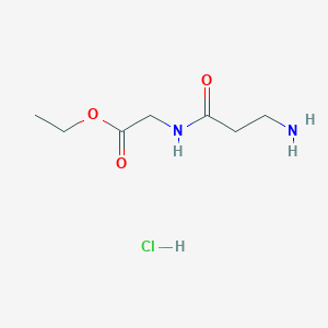 molecular formula C7H15ClN2O3 B2723262 Ethyl 2-(3-aminopropanamido)acetate hydrochloride CAS No. 92503-20-3