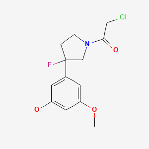 molecular formula C14H17ClFNO3 B2723263 2-Chloro-1-[3-(3,5-dimethoxyphenyl)-3-fluoropyrrolidin-1-yl]ethanone CAS No. 2411241-99-9