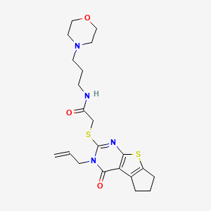 2-((3-allyl-4-oxo-4,5,6,7-tetrahydro-3H-cyclopenta[4,5]thieno[2,3-d]pyrimidin-2-yl)thio)-N-(3-morpholinopropyl)acetamide