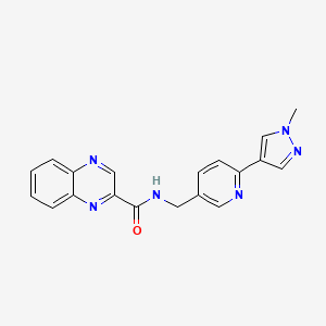 molecular formula C19H16N6O B2723269 N-((6-(1-methyl-1H-pyrazol-4-yl)pyridin-3-yl)methyl)quinoxaline-2-carboxamide CAS No. 2034383-75-8