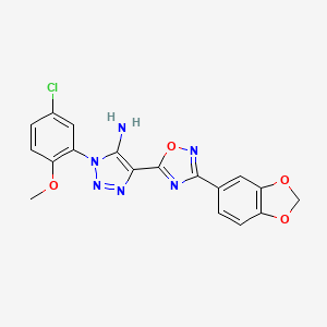 5-[3-(1,3-Benzodioxol-5-yl)-1,2,4-oxadiazol-5-yl]-3-(5-chloro-2-methoxyphenyl)triazol-4-amine