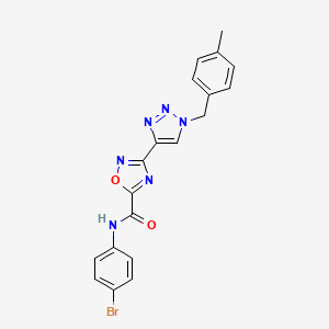 molecular formula C19H15BrN6O2 B2723275 N~5~-(4-bromophenyl)-3-[1-(4-methylbenzyl)-1H-1,2,3-triazol-4-yl]-1,2,4-oxadiazole-5-carboxamide CAS No. 1251684-41-9