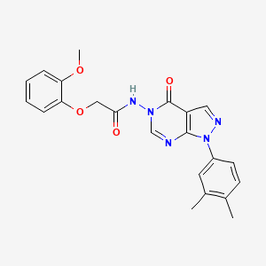 molecular formula C22H21N5O4 B2723282 N-(1-(3,4-dimethylphenyl)-4-oxo-1H-pyrazolo[3,4-d]pyrimidin-5(4H)-yl)-2-(2-methoxyphenoxy)acetamide CAS No. 899967-46-5