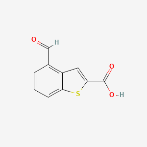 molecular formula C10H6O3S B2723283 4-甲酰基-1-苯并噻吩-2-甲酸 CAS No. 1824464-67-6