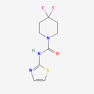 molecular formula C9H11F2N3OS B2723293 4,4-Difluoro-N-(1,3-thiazol-2-yl)piperidine-1-carboxamide CAS No. 2380099-09-0