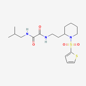 molecular formula C17H27N3O4S2 B2723294 N1-isobutyl-N2-(2-(1-(thiophen-2-ylsulfonyl)piperidin-2-yl)ethyl)oxalamide CAS No. 898406-41-2