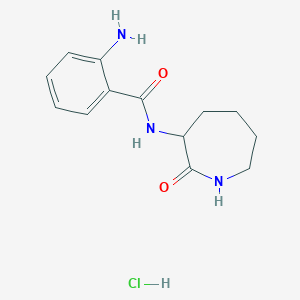 molecular formula C13H18ClN3O2 B2723308 2-Amino-N-(2-oxoazepan-3-yl)benzamide;hydrochloride CAS No. 2031737-42-3