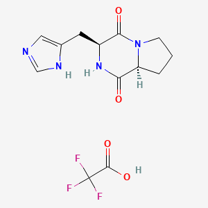 molecular formula C13H15F3N4O4 B2723312 Cyclo(his-pro) (TFA) CAS No. 936749-56-3