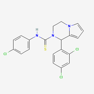 molecular formula C20H16Cl3N3S B2723314 N-(4-chlorophenyl)-1-(2,4-dichlorophenyl)-3,4-dihydro-1H-pyrrolo[1,2-a]pyrazine-2-carbothioamide CAS No. 393825-31-5