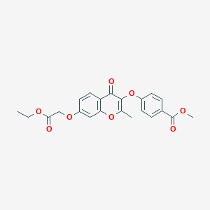 molecular formula C22H20O8 B2723349 methyl 4-{[7-(2-ethoxy-2-oxoethoxy)-2-methyl-4-oxo-4H-chromen-3-yl]oxy}benzoate CAS No. 298193-21-2