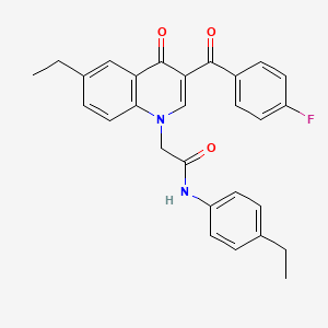 molecular formula C28H25FN2O3 B2723350 2-(6-乙基-3-(4-氟苯甲酰)-4-氧代喹啉-1(4H)-基)-N-(4-乙基苯基)乙酰胺 CAS No. 895652-86-5