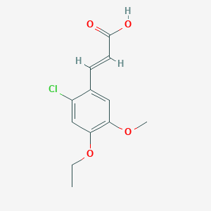 molecular formula C12H13ClO4 B2723352 (2E)-3-(2-Chloro-4-ethoxy-5-methoxyphenyl)acrylic acid CAS No. 937599-16-1