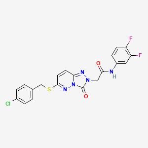 molecular formula C20H14ClF2N5O2S B2723353 2-(6-((4-chlorobenzyl)thio)-3-oxo-[1,2,4]triazolo[4,3-b]pyridazin-2(3H)-yl)-N-(3,4-difluorophenyl)acetamide CAS No. 1040643-79-5