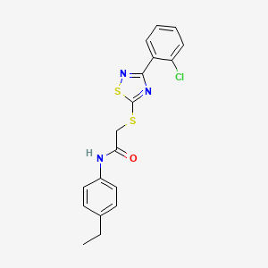 molecular formula C18H16ClN3OS2 B2723354 2-((3-(2-chlorophenyl)-1,2,4-thiadiazol-5-yl)thio)-N-(4-ethylphenyl)acetamide CAS No. 864919-13-1