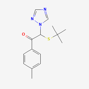 molecular formula C15H19N3OS B2723360 2-(叔丁基硫基)-1-(4-甲基苯基)-2-(1H-1,2,4-三唑-1-基)-1-乙酮 CAS No. 88577-91-7