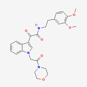 molecular formula C26H29N3O6 B2723363 N-(3,4-dimethoxyphenethyl)-2-(1-(2-morpholino-2-oxoethyl)-1H-indol-3-yl)-2-oxoacetamide CAS No. 872857-00-6