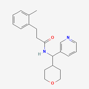 molecular formula C21H26N2O2 B2723364 N-(pyridin-3-yl(tetrahydro-2H-pyran-4-yl)methyl)-3-(o-tolyl)propanamide CAS No. 2034343-85-4