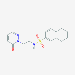 molecular formula C16H19N3O3S B2723377 N-(2-(6-oxopyridazin-1(6H)-yl)ethyl)-5,6,7,8-tetrahydronaphthalene-2-sulfonamide CAS No. 1021219-36-2