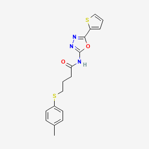 molecular formula C17H17N3O2S2 B2723382 N-(5-(噻吩-2-基)-1,3,4-噁二唑-2-基)-4-(对甲苯硫基)丁酰胺 CAS No. 942003-01-2