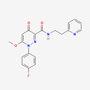 B2723386 1-(4-fluorophenyl)-6-methoxy-4-oxo-N-(2-pyridin-2-ylethyl)-1,4-dihydropyridazine-3-carboxamide CAS No. 1251602-55-7