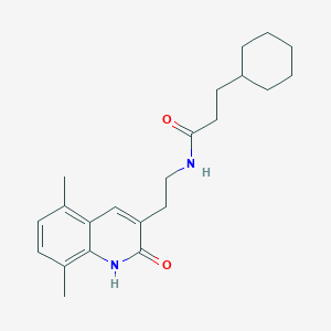 3-cyclohexyl-N-[2-(5,8-dimethyl-2-oxo-1H-quinolin-3-yl)ethyl]propanamide