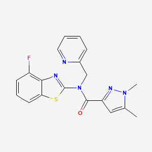 N-(4-fluorobenzo[d]thiazol-2-yl)-1,5-dimethyl-N-(pyridin-2-ylmethyl)-1H-pyrazole-3-carboxamide