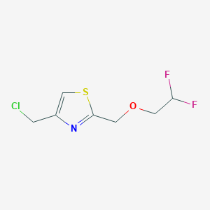 molecular formula C7H8ClF2NOS B2723399 4-(氯甲基)-2-((2,2-二氟乙氧基)甲基)噻唑 CAS No. 1556789-20-8