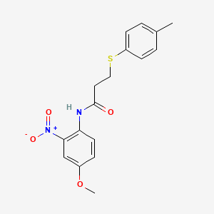 molecular formula C17H18N2O4S B2723406 N-(4-methoxy-2-nitrophenyl)-3-(p-tolylthio)propanamide CAS No. 895466-82-7