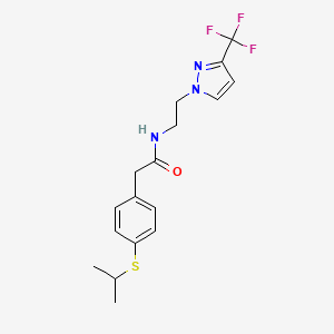 2-(4-(isopropylthio)phenyl)-N-(2-(3-(trifluoromethyl)-1H-pyrazol-1-yl)ethyl)acetamide