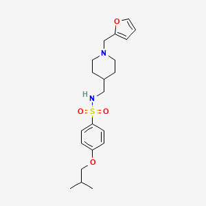 molecular formula C21H30N2O4S B2723427 N-((1-(furan-2-ylmethyl)piperidin-4-yl)methyl)-4-isobutoxybenzenesulfonamide CAS No. 953231-07-7