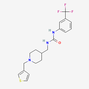 molecular formula C19H22F3N3OS B2723429 1-((1-(Thiophen-3-ylmethyl)piperidin-4-yl)methyl)-3-(3-(trifluoromethyl)phenyl)urea CAS No. 1234902-01-2