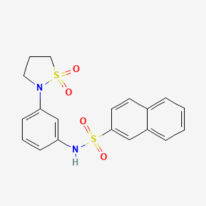molecular formula C19H18N2O4S2 B2723435 N-(3-(1,1-dioxidoisothiazolidin-2-yl)phenyl)naphthalene-2-sulfonamide CAS No. 941985-86-0