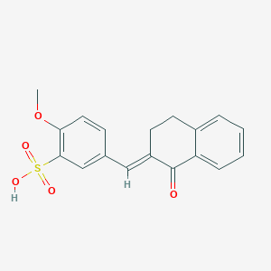 2-Methoxy-5-{[(2E)-1-oxo-1,2,3,4-tetrahydronaphthalen-2-ylidene]methyl}benzene-1-sulfonic acid
