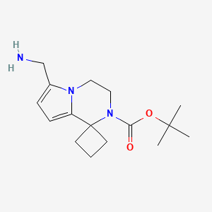molecular formula C16H25N3O2 B2723440 Tert-butyl 6-(aminomethyl)spiro[3,4-dihydropyrrolo[1,2-a]pyrazine-1,1'-cyclobutane]-2-carboxylate CAS No. 2567498-39-7