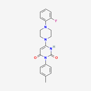 molecular formula C21H21FN4O2 B2723442 6-(4-(2-fluorophenyl)piperazin-1-yl)-3-(p-tolyl)pyrimidine-2,4(1H,3H)-dione CAS No. 847399-51-3