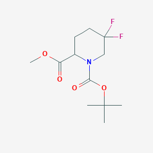 molecular formula C12H19F2NO4 B2723444 1-tert-butyl 2-Methyl 5,5-difluoropiperidine-1,2-dicarboxylate CAS No. 1255663-86-5