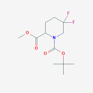 molecular formula C12H19F2NO4 B2723444 1-叔丁基-2-甲基-5,5-二氟哌啶-1,2-二甲酸酯 CAS No. 1255663-86-5