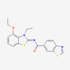 molecular formula C19H17N3O2S2 B2723448 (E)-N-(4-ethoxy-3-ethylbenzo[d]thiazol-2(3H)-ylidene)benzo[d]thiazole-6-carboxamide CAS No. 864925-56-4