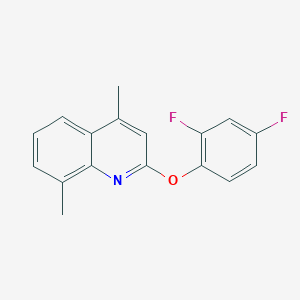 molecular formula C17H13F2NO B2723449 2-(2,4-Difluorophenoxy)-4,8-dimethylquinoline CAS No. 478032-29-0