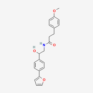 molecular formula C22H23NO4 B2723476 N-{2-[4-(呋喃-2-基)苯基]-2-羟基乙基}-3-(4-甲氧苯基)丙酰胺 CAS No. 2097902-51-5