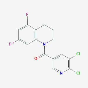 molecular formula C15H10Cl2F2N2O B2723482 1-(5,6-Dichloropyridine-3-carbonyl)-5,7-difluoro-1,2,3,4-tetrahydroquinoline CAS No. 1223636-75-6