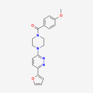 molecular formula C20H20N4O3 B2723490 (4-(6-(Furan-2-yl)pyridazin-3-yl)piperazin-1-yl)(4-methoxyphenyl)methanone CAS No. 923106-92-7