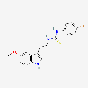 molecular formula C19H20BrN3OS B2723493 1-(4-溴苯基)-3-[2-(5-甲氧基-2-甲基-1H-吲哚-3-基)乙基]硫脲 CAS No. 847390-20-9
