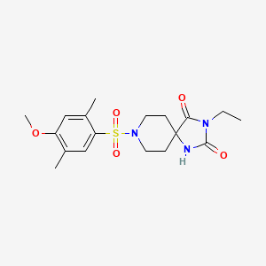 molecular formula C18H25N3O5S B2723495 3-Ethyl-8-((4-methoxy-2,5-dimethylphenyl)sulfonyl)-1,3,8-triazaspiro[4.5]decane-2,4-dione CAS No. 1021040-32-3