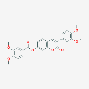 molecular formula C26H22O8 B2723496 3-(3,4-dimethoxyphenyl)-2-oxo-2H-chromen-7-yl 3,4-dimethoxybenzoate CAS No. 869080-44-4