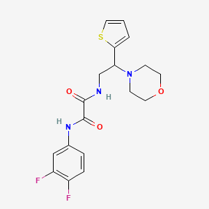 molecular formula C18H19F2N3O3S B2723498 N1-(3,4-二氟苯基)-N2-(2-吗啉基-2-(噻吩-2-基)乙基)草酰胺 CAS No. 941976-12-1