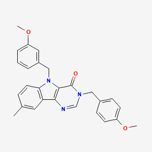 molecular formula C27H25N3O3 B2723499 5-(3-methoxybenzyl)-3-(4-methoxybenzyl)-8-methyl-3,5-dihydro-4H-pyrimido[5,4-b]indol-4-one CAS No. 1189659-58-2