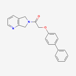molecular formula C21H18N2O2 B2723501 2-([1,1'-biphenyl]-4-yloxy)-1-(5H-pyrrolo[3,4-b]pyridin-6(7H)-yl)ethanone CAS No. 2309346-49-2