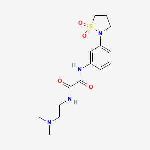 molecular formula C15H22N4O4S B2723503 N-[2-(二甲胺基)乙基]-N'-[3-(1,1-二氧代-1,2-噻唑烷-2-基)苯基]乙二胺 CAS No. 1105246-66-9