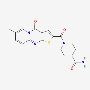 1-(7-methyl-4-oxo-4H-pyrido[1,2-a]thieno[2,3-d]pyrimidine-2-carbonyl)piperidine-4-carboxamide